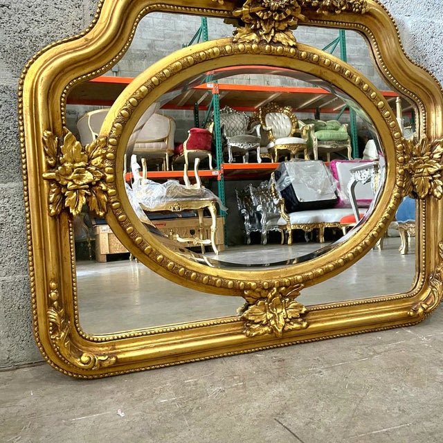 2010s Baroque Style Vintage Gold Wall Mirror For Sale - Image 5 of 7