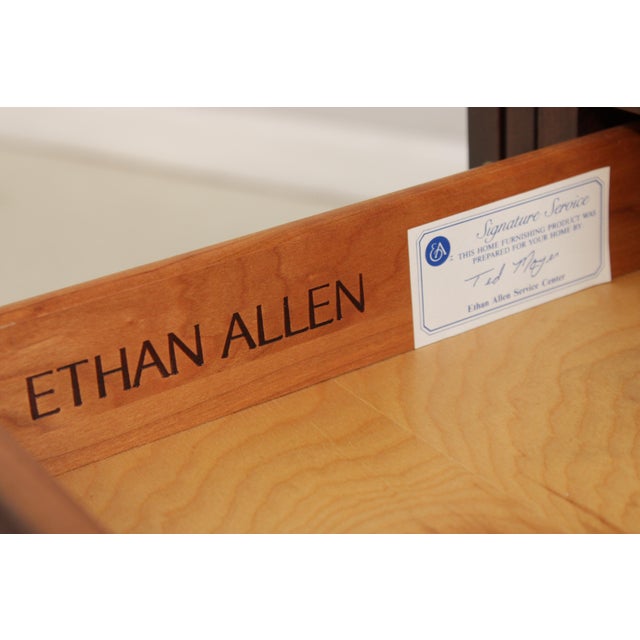 Ethan Allen Cherry Georgian Court 2 Piece Secretary Desk For Sale - Image 16 of 18