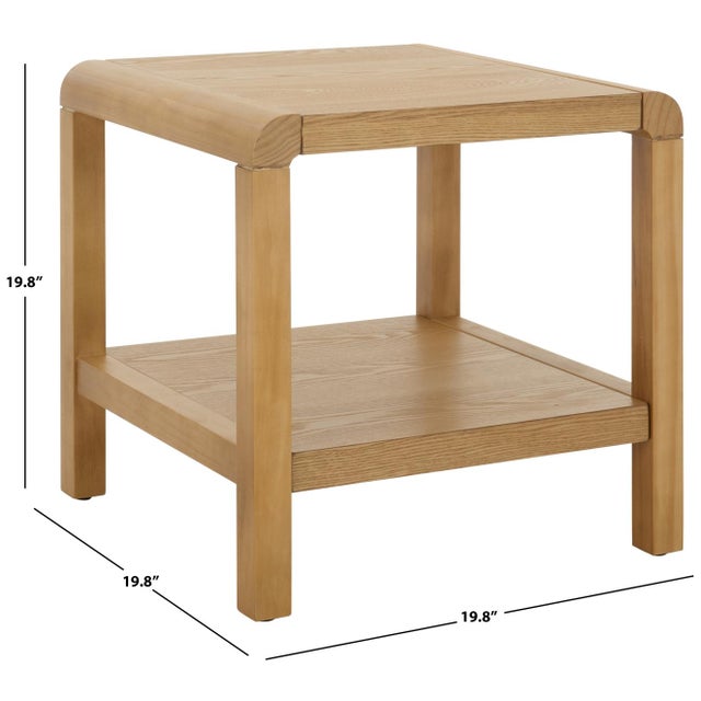 Contemporary Omara 1 Shelf Side Table in Natural For Sale - Image 3 of 8