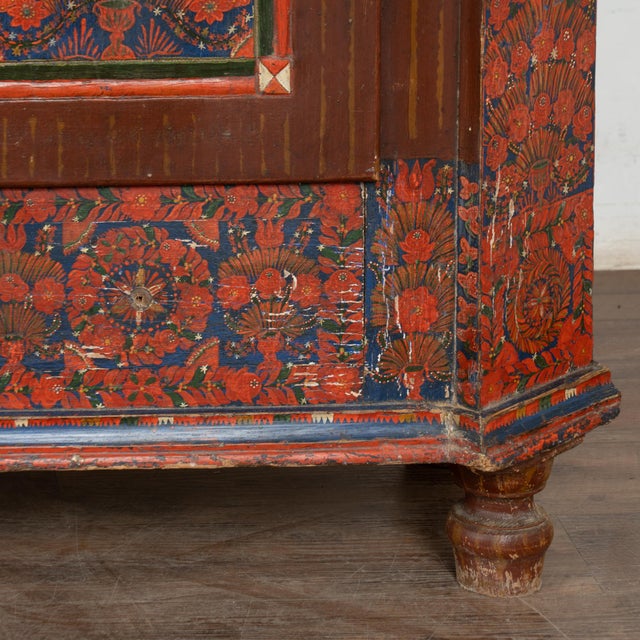 19th Century Red Painted Two Door Armoire From Hungary For Sale - Image 17 of 18