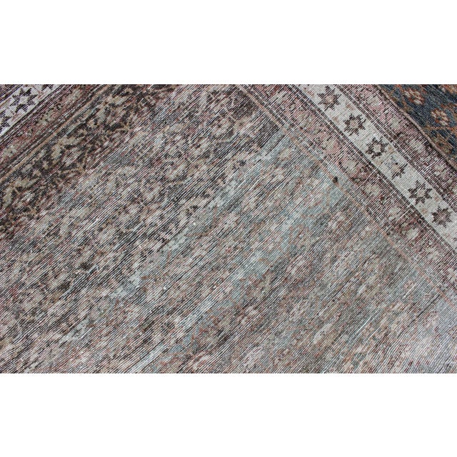 Textile All-Over Design Antique Persian Malayer Wide Runner in Natural Brown For Sale - Image 7 of 8