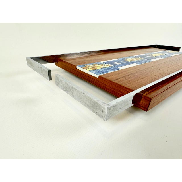 Mid-Century Modern Mid-Century Modern Teak Serving Tray with Tile Inlay, 1960s For Sale - Image 3 of 10