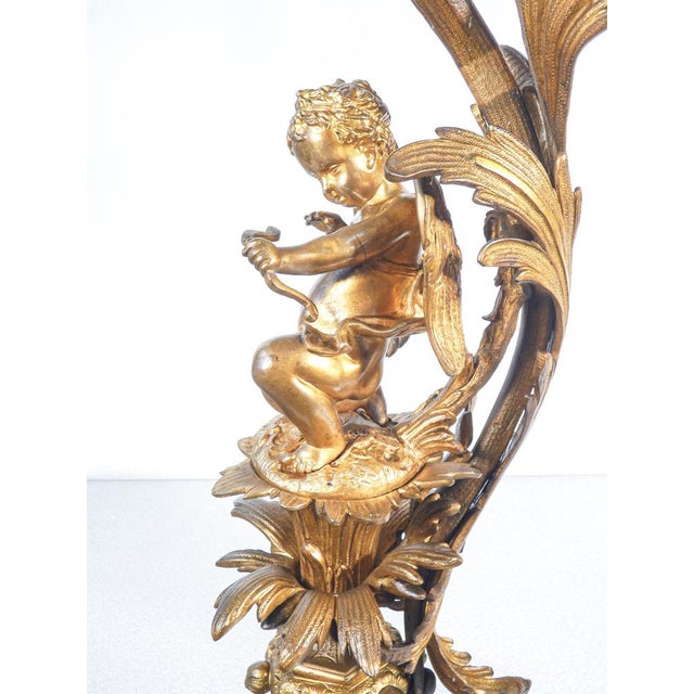 Napoleon III Gilded Bronze Candelabra, Set of 2 For Sale - Image 16 of 18