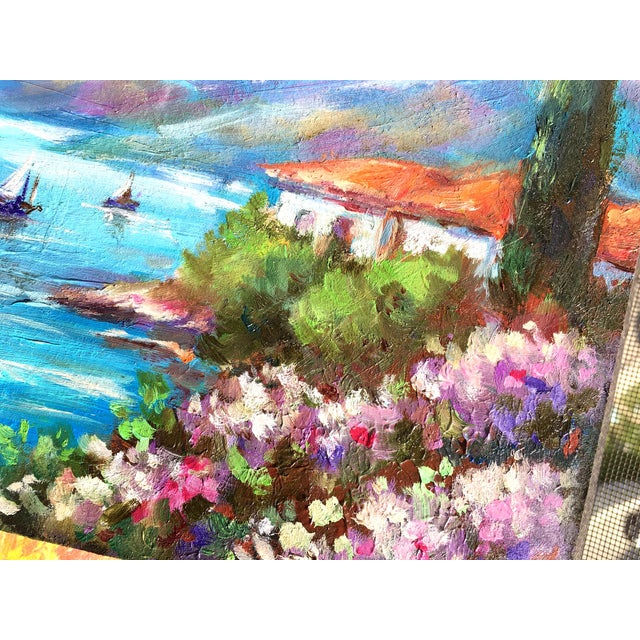 Framed Seascape Coast Oil Original Painting Contemporary by Valeriya Serova For Sale - Image 11 of 13