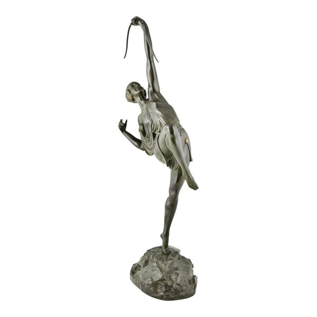 Pierre Le Faguays, Art Deco Diana with Bow, 1925, Bronze For Sale - Image 3 of 12