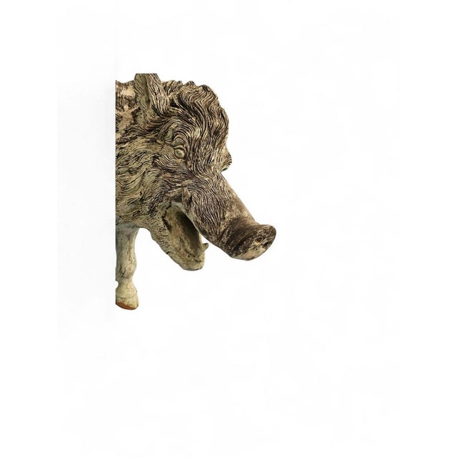 Mid-Century Modern Spanish Bronze Wild Boar Sculpture, 1950s For Sale - Image 4 of 9