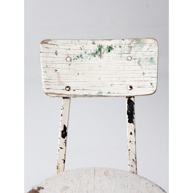 1940s Vintage Child's Wood and Metal School Chair For Sale - Image 5 of 11