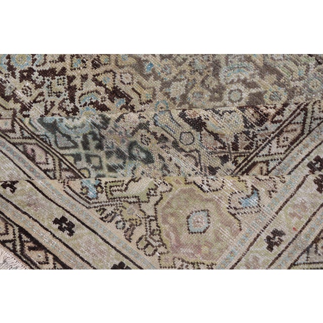 Gallery Persian Malayer All-Over Geometric Design in Lt. Blue, Tan and Green 6'3"x16'3" For Sale - Image 11 of 12