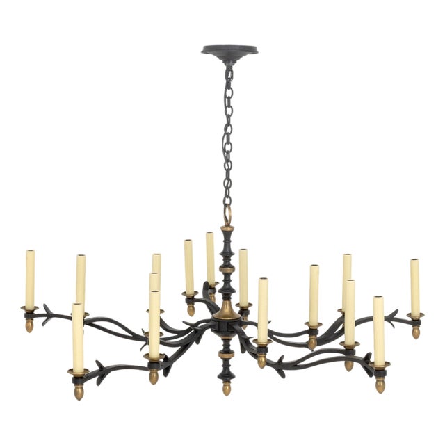 Thomas O'Brien Baroque Style Iron Chandelier For Sale