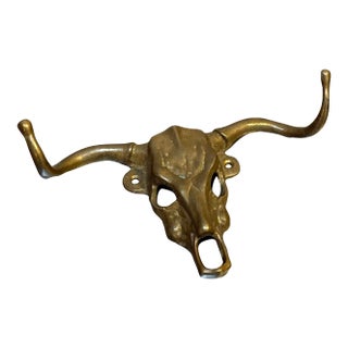 San Pacific International Large Brass Cow Head Wall Hook For Sale