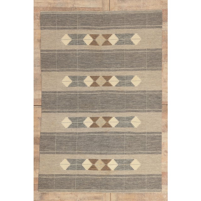 Vintage Swedish Rollakan Rug, 05'05 X 08'01 For Sale - Image 10 of 10
