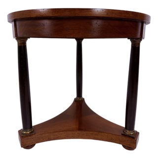 Mid-Century Vintage Italian Walnut Empire Style Side Table For Sale