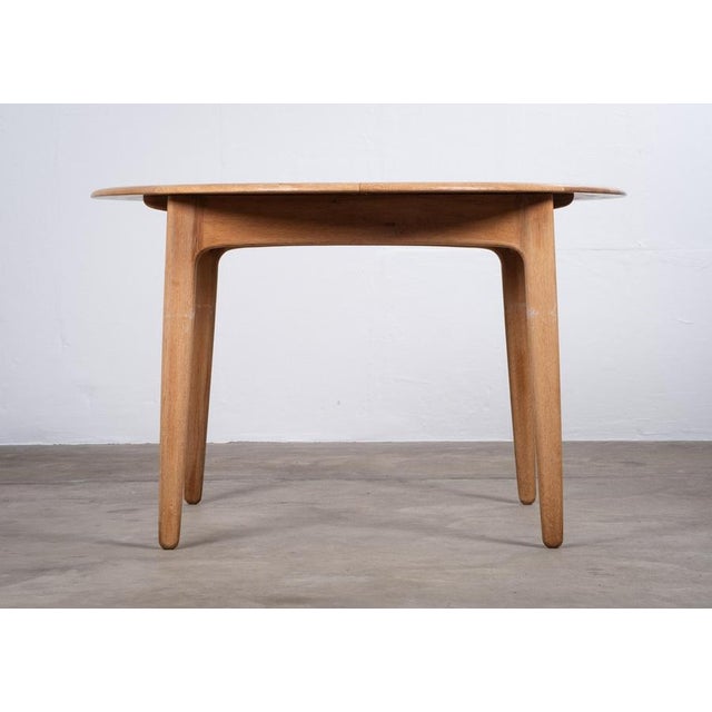 1960s Round Oak Dining Table attributed to Svend Aage Madsen for K. Knudsen, Denmark, 1960s For Sale - Image 5 of 13