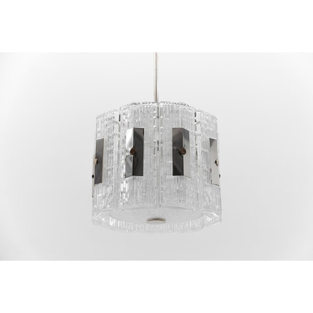 Mid-Century Modern Crystal Glass Pendant Light from Kaiser Leuchten, Germany, 1960s For Sale - Image 3 of 13