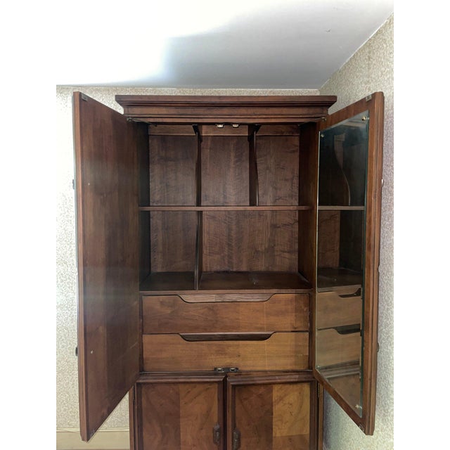 Drexel Heritage Late 20th Century Drexel Heritage Solid Wood Two-Door Armoire With Interior Drawers For Sale - Image 4 of 18