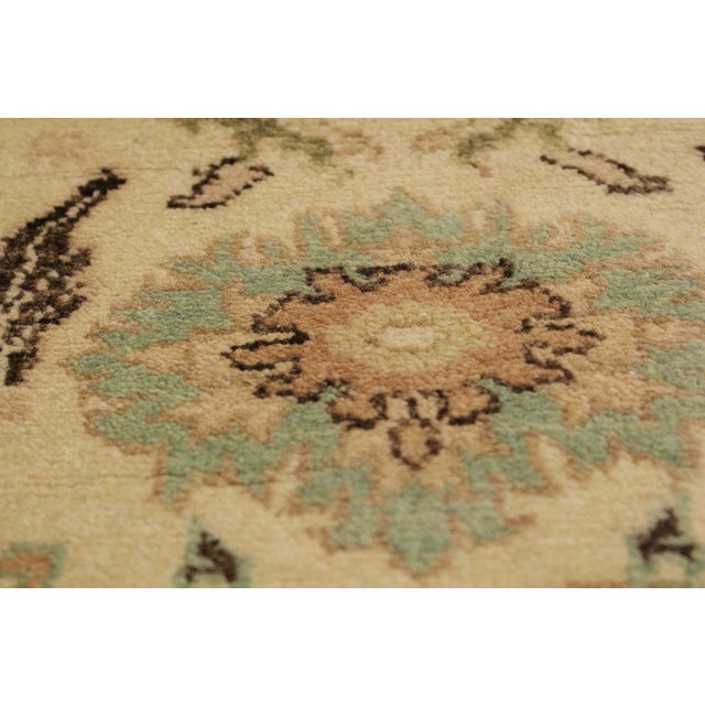 Boho Chic Beige/Green Wool Rug - 4'2'' X 5'11'' For Sale In New York - Image 6 of 10