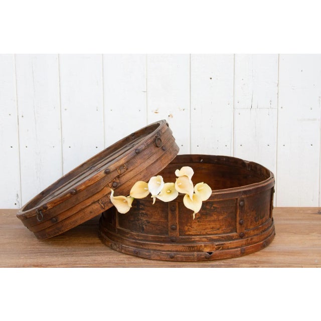 Brown Large Antique Bentwood Food Container For Sale - Image 8 of 8