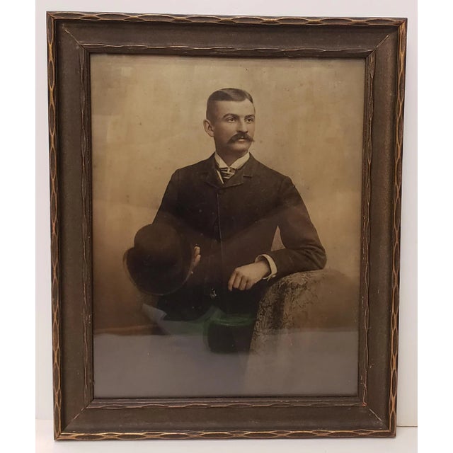 Circa 1920 Framed Portrait Photograph of Gentleman by Ewing Inc. Photographers For Sale - Image 4 of 4
