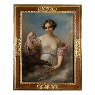 Schiavoni, Hebe Quenching Jupiter's Thirst in the Form of an Eagle, 19th Century, Oil Painting For Sale
