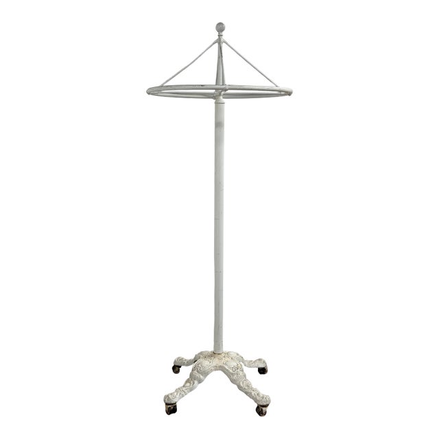 Norwich Nickle and Brass Industrial Revolving Clothing Rack, Norwich Ct For Sale