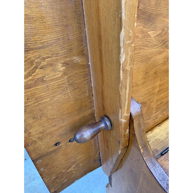 Antique 1800's Primitive Pine Tilt Top Table Bench For Sale - Image 12 of 12