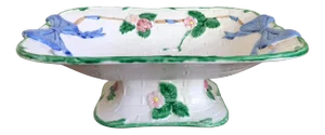 Vintage Painted Strawberry Compote on Stand
