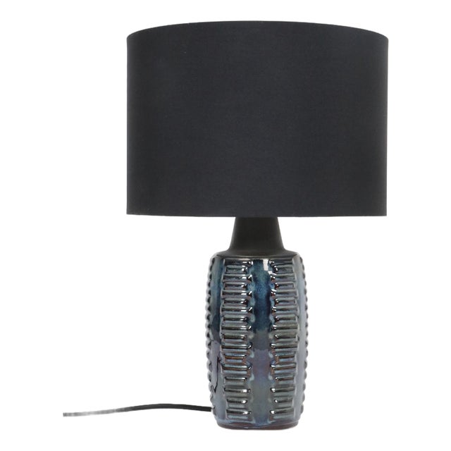 Large Danish Blue Series Table Lamp in Ceramic by Einar Johansen for Søholm, 1970s For Sale