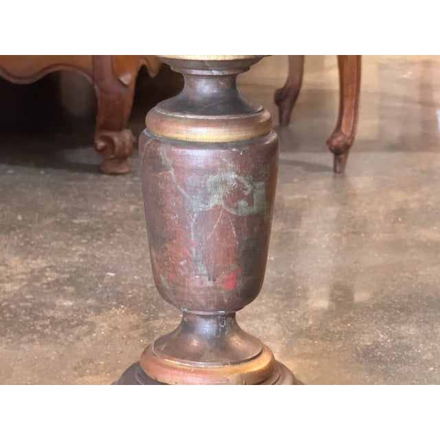 Wood 1950s Faux-Marble Painted Side Table For Sale - Image 7 of 7