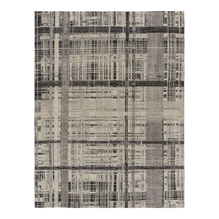 Rug & Kilim’s Modern Distressed Abstract Rug in Beige, Gray and Black Tones For Sale