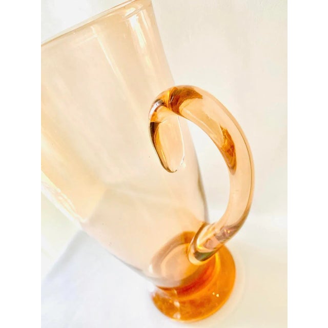 Mid-Century Modern Vintage Pink Glass Cocktail Pitcher For Sale - Image 3 of 9