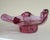 Abstract Mid 20th Century Raspberry Pink Art Glass Dish With Pedestal For Sale - Image 3 of 11