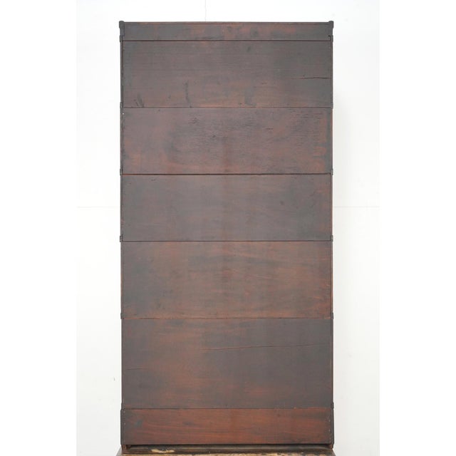 Antique Five Section Oak Globe Wernicke Barrister Bookcase For Sale - Image 13 of 13