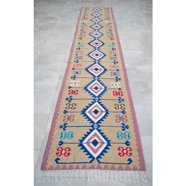 2020s Hand Woven Silk Runner Rug . Traditional Anatolian Design Hallway Long Runner Rug Stair Runner New - 2′8″ X 14′4″ For Sale - Image 5 of 15