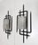 Mid-Century Modern Large Brutalist Wrought Iron and Glass Sculptural Wall Lamps from Honsel-Leuchten, West Germany 1960s, Set of 2 For Sale - Image 3 of 18