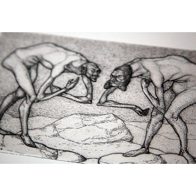 Abstract Abstract Paul Klee Lithograph Ltd Edition “Two Men Meet .. Higher Rank " For Sale - Image 3 of 7