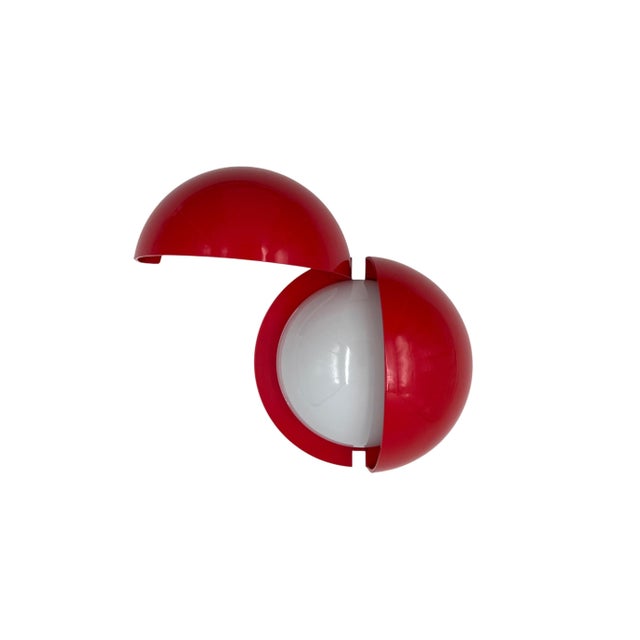 1970s Mod. Lampira Red Sconce by Gianemilio Piero and Anna Monti for Fontana Arte, Italy, 1970 For Sale - Image 5 of 11