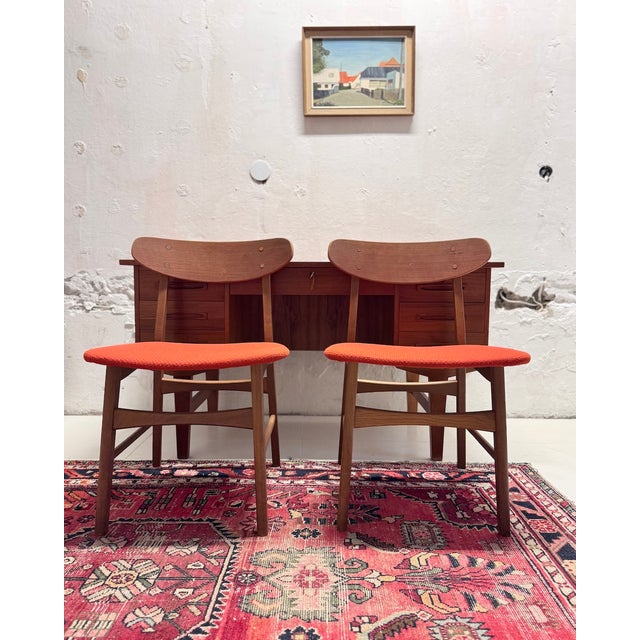 Mid-Century Modern Vintage Danish Wooden Chairs, 1960s, Set of 2 For Sale - Image 3 of 3