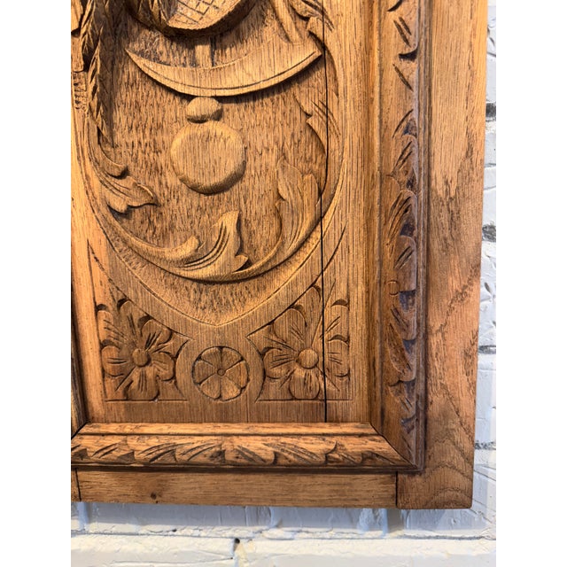 Wood Black Forest Oak Wall Panel Harvest Motif For Sale - Image 7 of 8