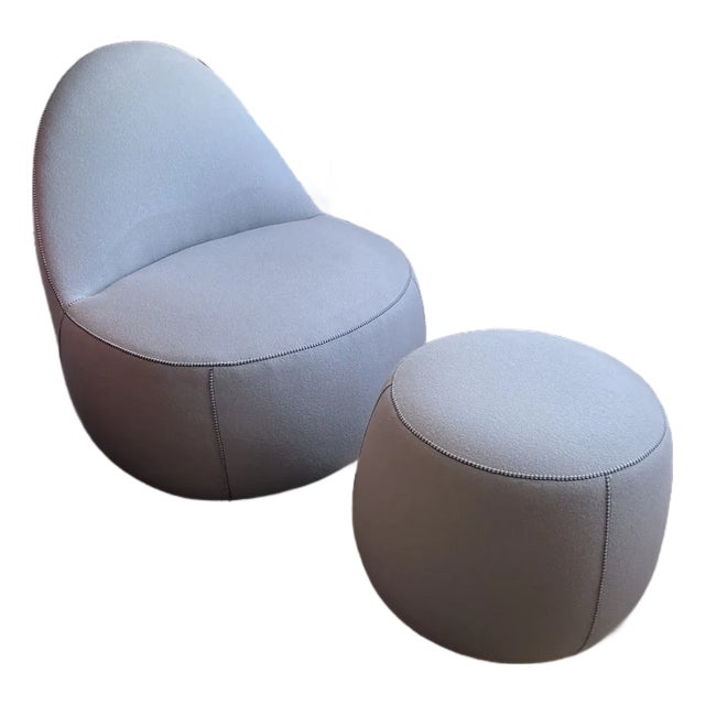 Bernhardt Mitt Chair & Apel Ottoman For Sale