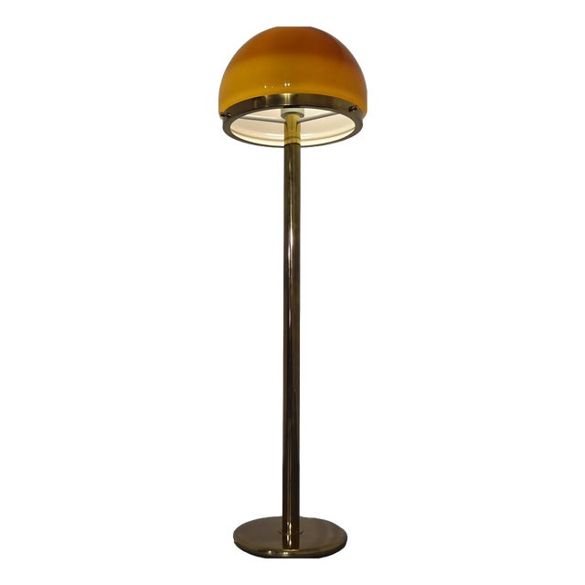 Mushroom Floor Lamp in Brass and Glass from Cosack, Germany, 1960s For Sale