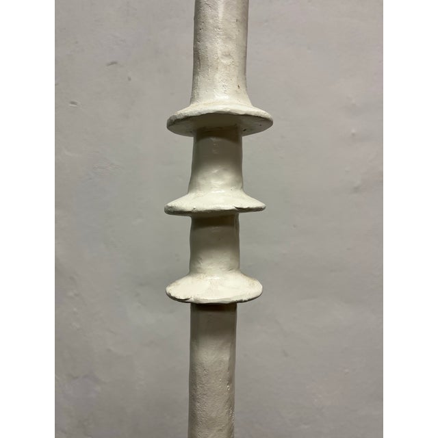 Italian Mid-Century White Painted Turned Post Floor Lamp (Manner of Giacometti) For Sale In New York - Image 6 of 6