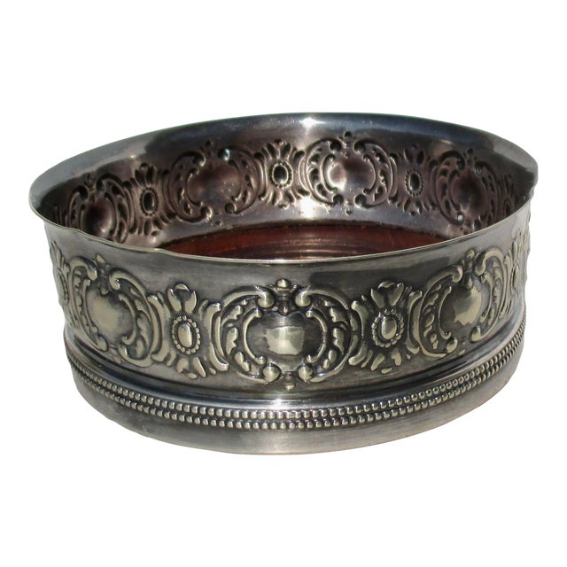 Gorham Silverplate Wine Coaster Mid-Century For Sale