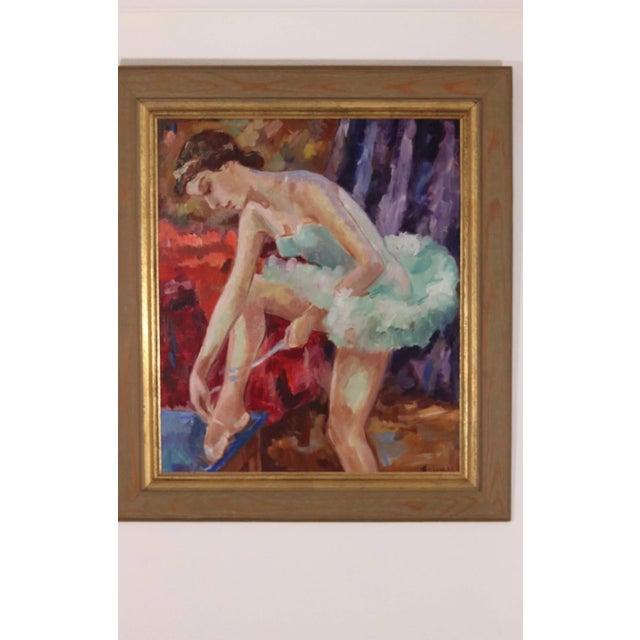 Mid-Century Modern Ballerina, 1960s, Oil on Canvas, Framed For Sale - Image 3 of 15