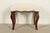 French Provincial Baker Furniture Style French Provincial Louis XV Carved Mahogany Upholstered Stool or Ottoman For Sale - Image 3 of 9