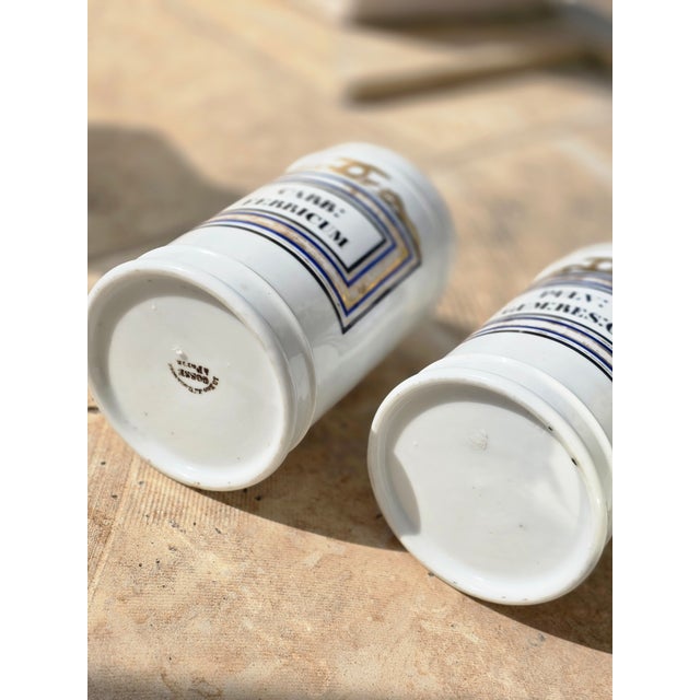 White Pair of Antique Apothecary Jars For Sale - Image 8 of 13