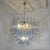 Metal 1980s Mid Century Modern Blue Murano Glass Petal Chandelier For Sale - Image 7 of 14