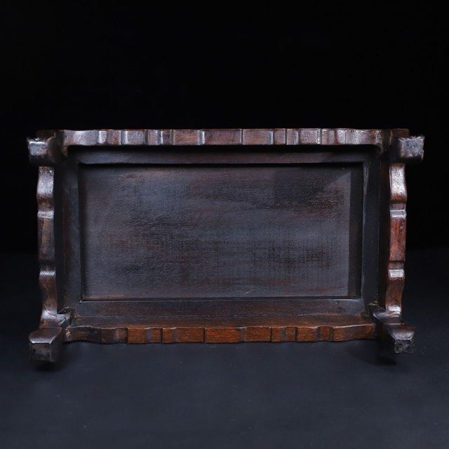 Vintage Chinese Huali Rosewood Carved "Double Dragons & Longevity" Kang Table / Display Stand For Sale - Image 10 of 10