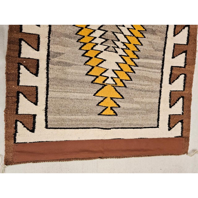 Vintage Native American Navajo Rug, Eye Dazzler Pattern, Wool & Cotton, Tribal Wall Art, 3x5 For Sale - Image 10 of 11