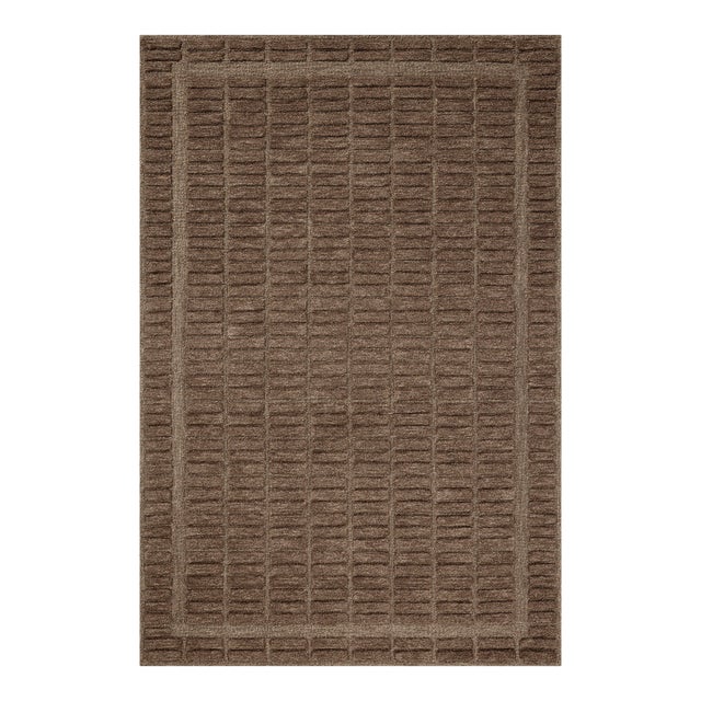 Chris Loves Julia x Loloi Bradley Cocoa / Cocoa 18" x 18" Sample Rug For Sale