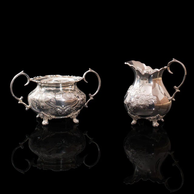 Circa 1900s Antique English Hand-Chased Silverplate Tea Service - 4 Pieces For Sale - Image 9 of 13